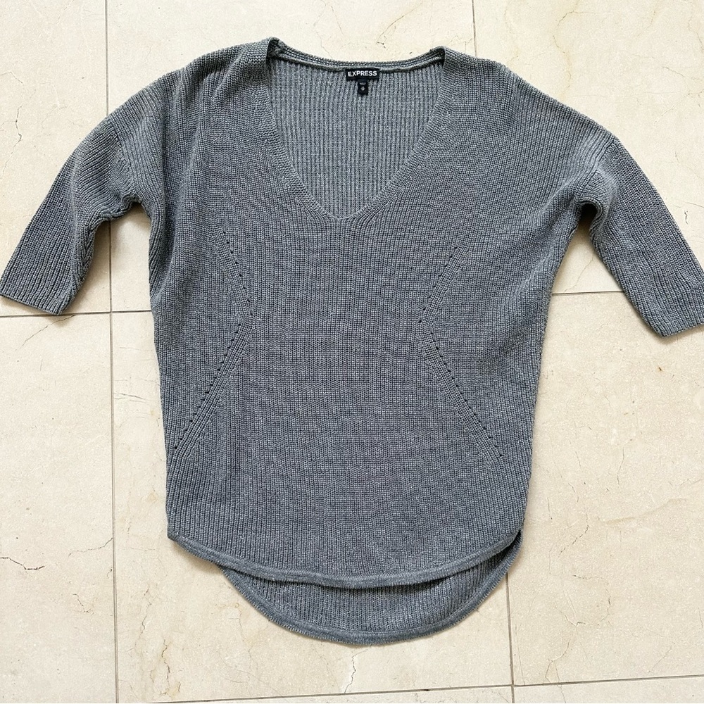 Express Grey and Metallic Sweater Size Small